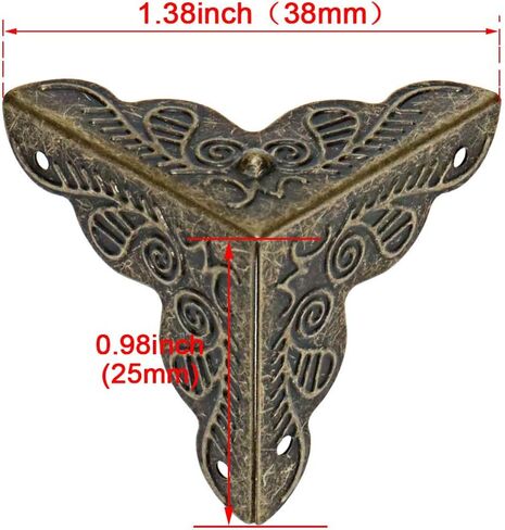 Bitray 48pcs Antique Corner Decorative Corner 25mm Vintage Edge Guard Bronze Tone Box Corner Pad Corner Protector with Screws in Saudi Arabia