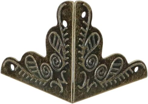 Bitray 48pcs Antique Corner Decorative Corner 25mm Vintage Edge Guard Bronze Tone Box Corner Pad Corner Protector with Screws in Saudi Arabia