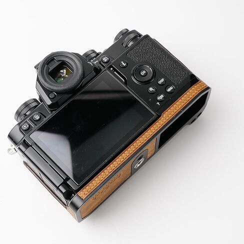 كاميرا نصف حافظة جلدية أصلية متخصصة لكاميرا Nikon Zf 【مصنوعة يدويًا بواسطة Iborrys】 طبقة علوية من جلد البقر + لوحة قاعدة معدنية + تصميم ساق اليد 3 في 1 (أسود) in Kuwait