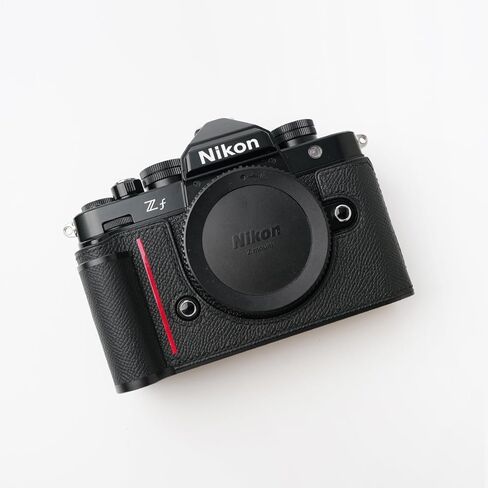كاميرا نصف حافظة جلدية أصلية متخصصة لكاميرا Nikon Zf 【مصنوعة يدويًا بواسطة Iborrys】 طبقة علوية من جلد البقر + لوحة قاعدة معدنية + تصميم ساق اليد 3 في 1 (أسود) in Kuwait
