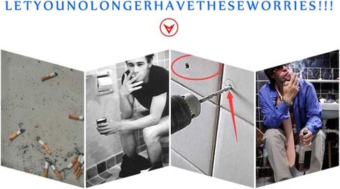 ليترتون منفضة سجائر للحمام تثبت على الحائط مع كوب شفط وصندوق سجائر معلق للحمام والمطبخ in Kuwait