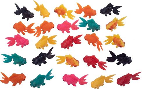 Taponukea 64 Pieces Fake Fish Plastic Fish Aquarium Moving Fishes Colorful Floating Goldfish Artificial Fish Toy Ornament Decorations for Aquarium Tank in Kuwait