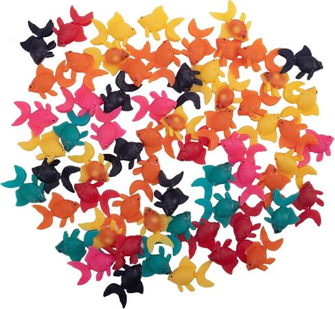 Taponukea 64 Pieces Fake Fish Plastic Fish Aquarium Moving Fishes Colorful Floating Goldfish Artificial Fish Toy Ornament Decorations for Aquarium Tank in Kuwait