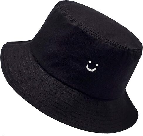 HABITER Smile Face Bucket Hat for Women Men Summer Travel Bucket Beach Sun Hat Embroidery Outdoor Cap for Teens in Saudi Arabia