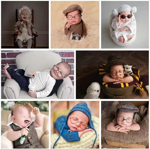 Infant Baby Boy Girl Glasses for Newborn Pets Halloween Cosplay Tool Photo Shoot Props Accessories in Saudi Arabia