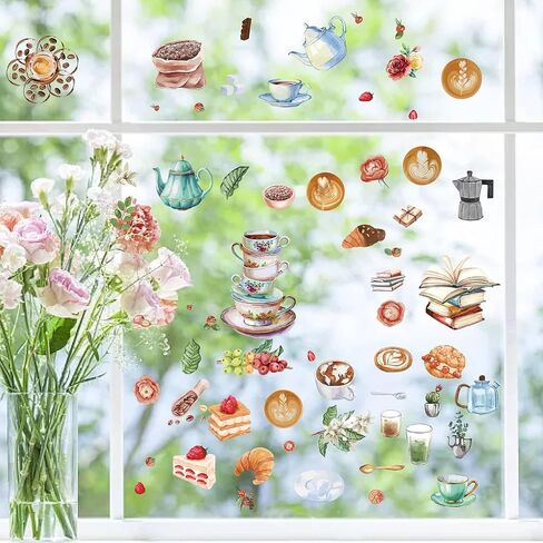 CRASPIRE 8 Sheets 8 Styles Bird Window Stickers Stickers Animals Leaf Window Clings Wall Decor Decals for Classroom Bedroom Living Room Window Stairway Showcase Home Decorations in Saudi Arabia