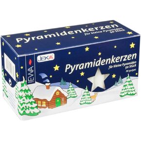 Jeka Kerzen Christmas Pyramid Carousel Candles, Medium 14mm   - White