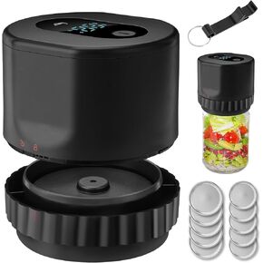 KKUYT الكهربائية ميسون جرة فراغ السدادة، تعليب جرة فراغ السدادة عدة لتخزين الطعام، آلة ختم فراغ لاسلكية لبرطمانات ميسون مع فتاحة علب وأغطية جرة ميسون عادية وواسعة الفم in Kuwait