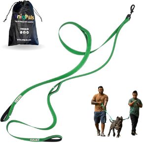 Guardian Double Leash for Small to Large Dogs 6ft - 2 Padded Handles for 2 People & 1 Dog, Reflective Safety Stitching, Carry Bag. Ideal for Training, Walking, Running