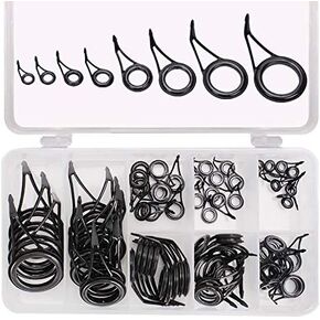 Fishing Rod Repair Kit, Fishing Rod Tips and Guides Replacement Kit, Ceramic Guide Ring Fishing Pole Tip Repair Kit Fishing Rod Eyes Repair Guides