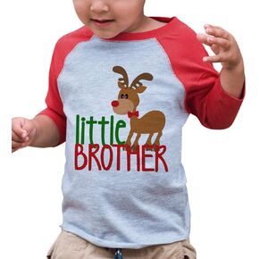 Custom Party Shop Kids Little Brother Christmas Raglan Shirt Red 2T in Kuwait