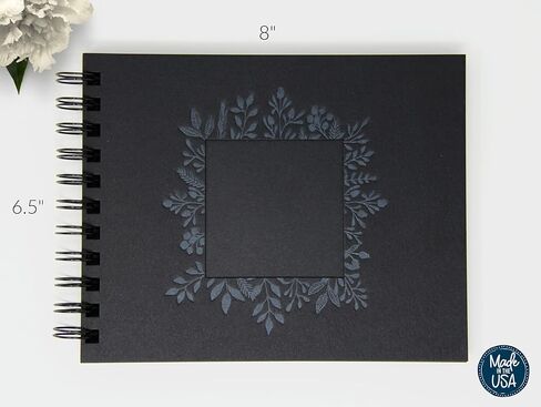 ألبوم سجل صور ، ألبوم إطار تذكاري ، 6 بوصة × 7.5 بوصة 90 صفحة سوداء ، هدية ألبوم صور للجناز، هدايا تذكارية ، كتاب احتفال الحياة التذكاري (BK) in Kuwait