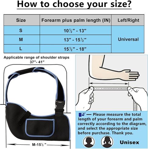 VISKONDA Arm Sling Shoulder Immobilizer - Rotator Cuff Support Brace - Comfortable Medical Sling for Shoulder Injury,Left and Right Arm,Men and Women,for Broken,Dislocated,Fracture,Strain (Medium) in Saudi Arabia