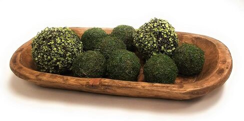 وعاء عجينة ويستون الخشبي المزخرف مقاس 20 بوصة - 22 بوصة - وعاء ريفي بني للمزرعة - ذا ويستون in Kuwait