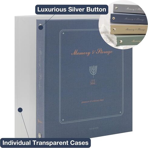 B FANCY 160 Pockets Hard Cover Classic Photo Album with Individual Transparent Case & Slip-in 4x6 Frame for Postcard Display Baby Book Wedding Photo Storage Christmas Gift Navy in Saudi Arabia