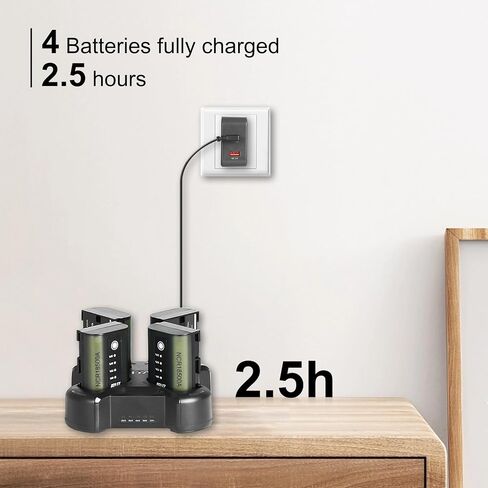 ZITAY Fast 4-Channel Compact Charger Compatible with Canon LP-E6, LP-E6N, and LP-E6NH Type Batteries in Kuwait