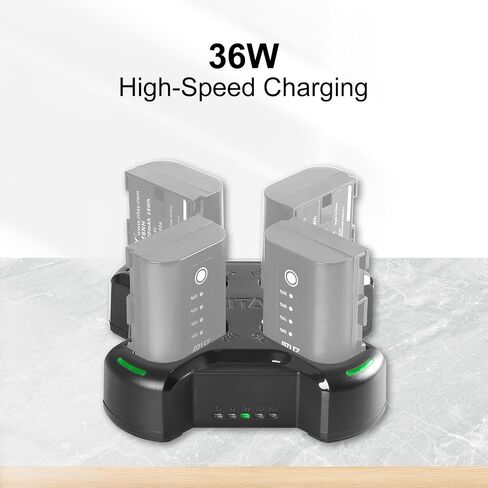 ZITAY Fast 4-Channel Compact Charger Compatible with Canon LP-E6, LP-E6N, and LP-E6NH Type Batteries in Kuwait
