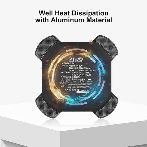 ZITAY Fast 4-Channel Compact Charger Compatible with Canon LP-E6, LP-E6N, and LP-E6NH Type Batteries in Kuwait