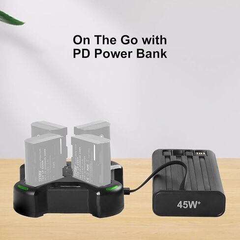 ZITAY Fast 4-Channel Compact Charger Compatible with Canon LP-E6, LP-E6N, and LP-E6NH Type Batteries in Kuwait