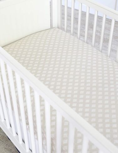 Just Born Boys and Girls Newborn Infant Baby Toddler Nursery Sateen Cotton Bedding Fitted Crib Sheet, Beige, One Size in Saudi Arabia