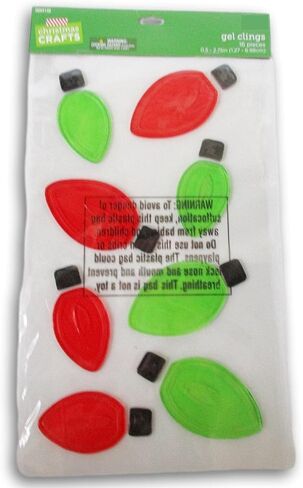Christmas Lights Gel Window Clings – 16 Pieces in Saudi Arabia