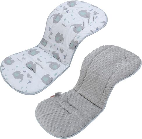 Baby Stroller Cushion,Soft Minky Dotted and Printed Stroller Seat Liner-Reversible Universal Breathable and Soft Newborn Stroller Pad, Cotton Infant Car Seat Insert-82x37cm,1 Pack(Pink Bows) in Saudi Arabia
