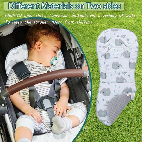 Baby Stroller Cushion,Soft Minky Dotted and Printed Stroller Seat Liner-Reversible Universal Breathable and Soft Newborn Stroller Pad, Cotton Infant Car Seat Insert-82x37cm,1 Pack(Pink Bows) in Saudi Arabia