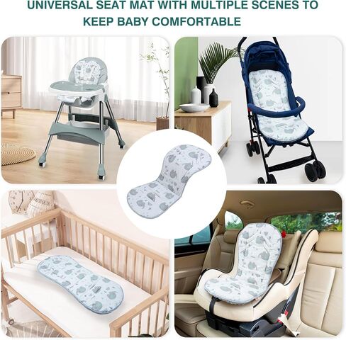 Baby Stroller Cushion,Soft Minky Dotted and Printed Stroller Seat Liner-Reversible Universal Breathable and Soft Newborn Stroller Pad, Cotton Infant Car Seat Insert-82x37cm,1 Pack(Pink Bows) in Saudi Arabia