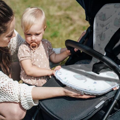 Baby Stroller Cushion,Soft Minky Dotted and Printed Stroller Seat Liner-Reversible Universal Breathable and Soft Newborn Stroller Pad, Cotton Infant Car Seat Insert-82x37cm,1 Pack(Pink Bows) in Saudi Arabia
