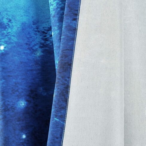 Lush Decor Space Star Ombre Window Curtain Panel, Pair, 52"W x 84"L, Navy & White - Galaxy Curtains for Kids Room in Saudi Arabia