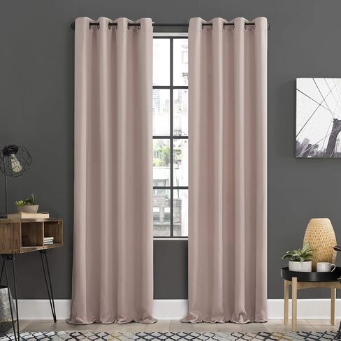 Sun Zero Soho 2-pack Blackout Energy Efficient Grommet Curtain Panel Pair, 54" x 84", Denim Blue in Saudi Arabia