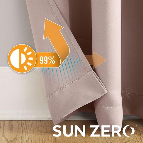 Sun Zero Soho 2-pack Blackout Energy Efficient Grommet Curtain Panel Pair, 54" x 84", Denim Blue in Saudi Arabia