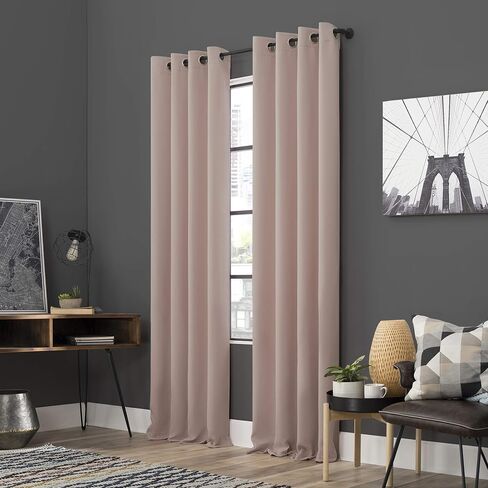 Sun Zero Soho 2-pack Blackout Energy Efficient Grommet Curtain Panel Pair, 54" x 84", Denim Blue in Saudi Arabia