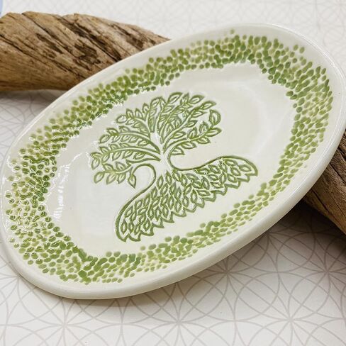 Tree of Life 6" Bowl, Handmade Pottery, Soap Dish, Artisan Crafted in USA, 9th Anniversary Gift in Saudi Arabia