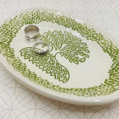 Tree of Life 6" Bowl, Handmade Pottery, Soap Dish, Artisan Crafted in USA, 9th Anniversary Gift in Saudi Arabia