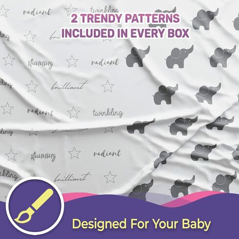 Budding Sprout Organic Cotton Ultra Soft Hypoallergenic Changing Pad Covers (2-Pack) Fits Standard Size Pads 16" x 32" Comes with Two Unisex Design in Saudi Arabia