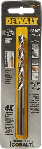 DEWALT Drill Bit, Pilot Point, Industrial Cobalt Alloy Steel, 5/16-Inch (DWA1220) in Saudi Arabia