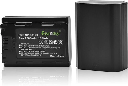 Eeyrnduy 2-Pack NP-FZ100 مجموعة بطارية وشاحن بديلة لسوني NP-FZ100 A6600 Alpha A7III A7RIII A7R IV A9 A6600 Alpha 9 Alpha 9S A9S A7III A7R3 A7R4 in Kuwait