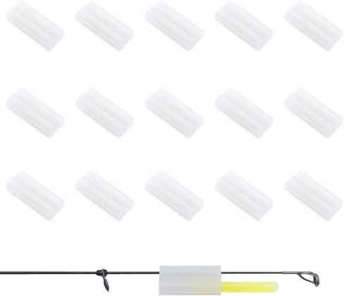 MEEYO 30pcs Fishing Glow Stick Clips Fishing Tube Connectors Rod Tip Glow Fluorescent Sticks Clip Holder for Rod Top Glow Stick Fixed in Kuwait