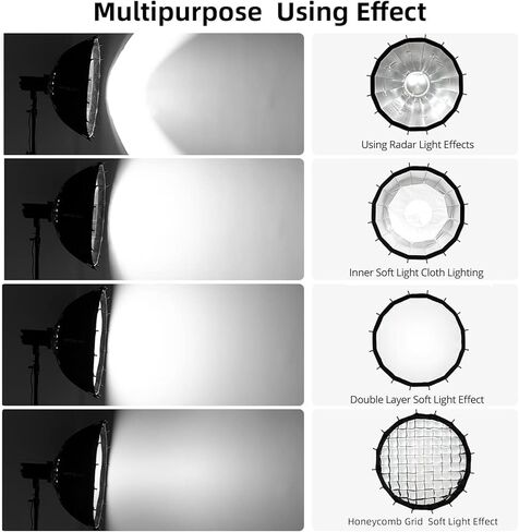 LAPGOOD 31.5"/80cm Softbox Beauty Dish with Grid and Double Soft Cloth Design - Bowens Mount Diffuser for Flash and Video Lights, Quick Setup, and Carrying Bag in Kuwait