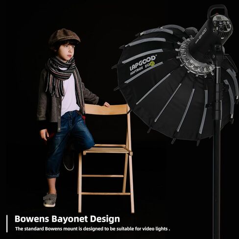 LAPGOOD 31.5"/80cm Softbox Beauty Dish with Grid and Double Soft Cloth Design - Bowens Mount Diffuser for Flash and Video Lights, Quick Setup, and Carrying Bag in Kuwait