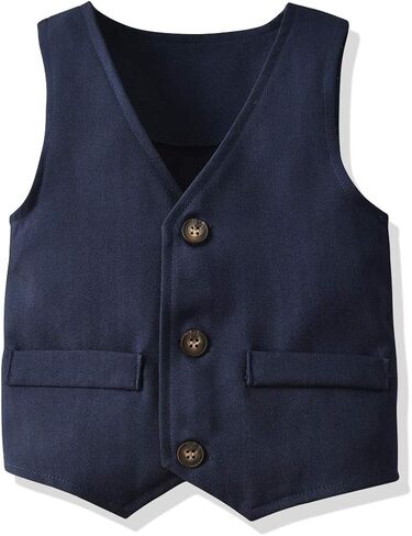 Baby Boys Formal Set Little Boys Gentleman Suit, Vest & Pants+Long Sleeve Shirt+Bow Tie/Tie 4pcs Outfit in Kuwait