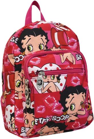 LuxeBag Betty Boop Canvas Cute Mini Backpack (Black: Poster) in Kuwait