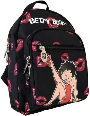 LuxeBag Betty Boop Canvas Cute Mini Backpack (Black: Poster) in Kuwait