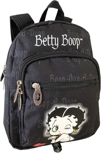 LuxeBag Betty Boop Canvas Cute Mini Backpack (Black: Poster) in Kuwait