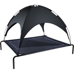 ANWA Raised Dog Bed with UV Protection Canopy Medium Size 37" L x 26" W x 30" H, Waterproof Portable Pet Cot Outdoor Use, Elevated Dog Bed with Breathable Mesh in Kuwait
