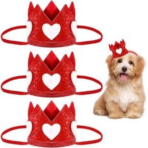 3 قطع شريط راس لعيد الحب، تاج طفل صغير لالتقاط الصور، تاج للفتيات الصغيرات للتصوير الفوتوغرافي، قبعة تاج حمراء لامعة للاطفال، اكسسوارات الحفلات وهدايا عيد الحب in Kuwait