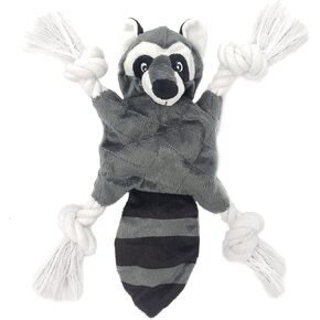 Maestro Pets No Stuffing Dog Toys, Crinkle Dog Toys, 3 in 1 Plush Dog Toys with Rope Legs, Squeakers and Crinkle Paper, Dog Rope Squeaky Toys for Puppies, Small, and Medium Dogs (Raccoon) in Saudi Arabia