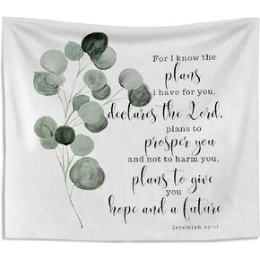 Knibeo Bible Verse Christian Tapestry - Bible Verse Tapestry, Neutral Tapestry, 50x60 Inch Jesus Tapestry, Christian Gifts for Women, Christian Gifts for Women Faith, Jeremiah 29:11 in Kuwait