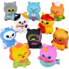 Ten (10) 2" Rubber Bath Toys Animals with Costumes (Capybaras in Costume)